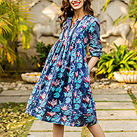Cotton shirt dress, Waterlily
